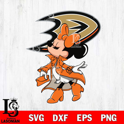Anaheim Ducks Glamorous Minnie Svg Eps Dxf Png File, Digital Download, Instant Download