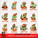 Anaheim Ducks Grinch Christmas NHL Bundle 12 Cut Files, Cricut,Christmas Svg Dxf Eps Png file , Digital Download