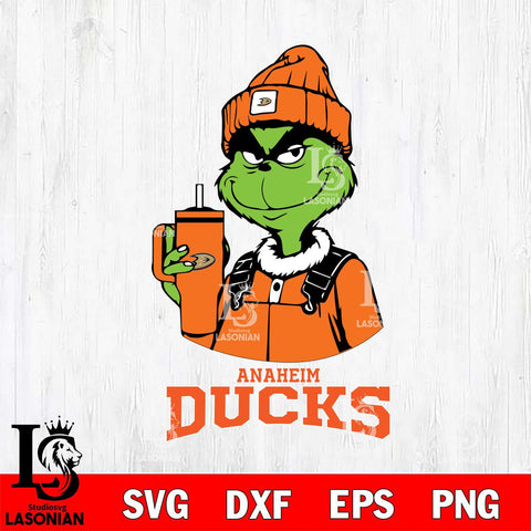 Anaheim Ducks Grinch Football Christmas Cut Files, Cricut,Christmas Svg Dxf Eps Png file , Digital Download