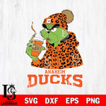 Anaheim Ducks Grinch Leopard Christmas Cut Files, Cricut,Christmas Svg Dxf Eps Png file , Digital Download