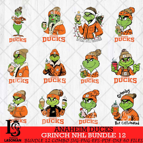 Anaheim Ducks Grinch NHL Bundle 12 SVG Eps Dxf Png File, Digital Download, Instant Download