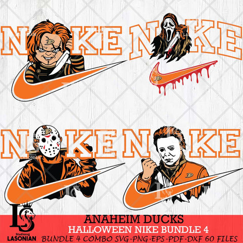 Anaheim Ducks Halloween Nike NHL Bundle 4 Svg Eps Dxf Png File, Digital Download, Instant Download
