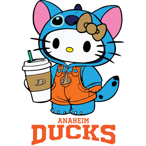 Anaheim ducks hello kitty stitch Svg Eps Dxf Png File, Digital Download, Instant Download
