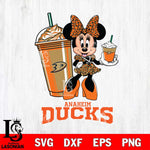 Anaheim Ducks Minnie Mouse Fan And Coffee Svg Eps Dxf Png File, Digital Download, Instant Download