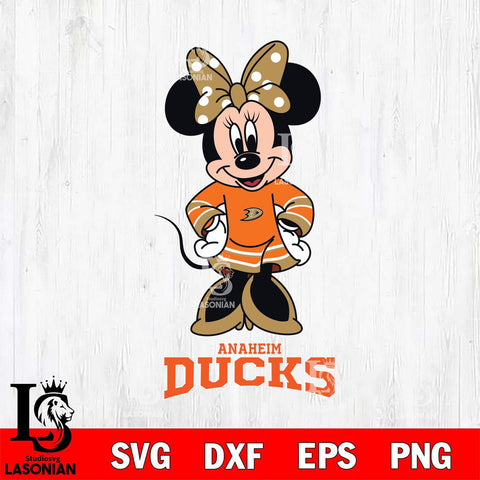 Anaheim Ducks Minnie Mouse NHL Hockey SVG DXF EPS PNG FILE,NHL File Cut,Disney Digital Download,Instant Download, Silhouette