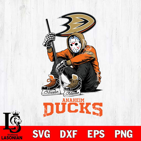 Anaheim Ducks NHL Jason Voorhees Halloween SVG Svg Eps Dxf Png File, Digital Download, Instant Download