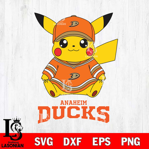 Anaheim Ducks Pikachu NHL Hockey SVG DXF EPS PNG FILE,NHL File Cut,Disney Digital Download,Instant Download, Silhouette