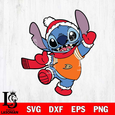 Anaheim Ducks Stitch Disney Christmas Svg Eps Dxf Png File, Digital Download, Instant Download