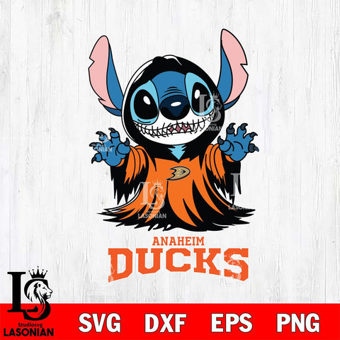 Anaheim Ducks Stitch Ghost Svg Eps Dxf Png File, NHL svg, Digital Download, Instant Download