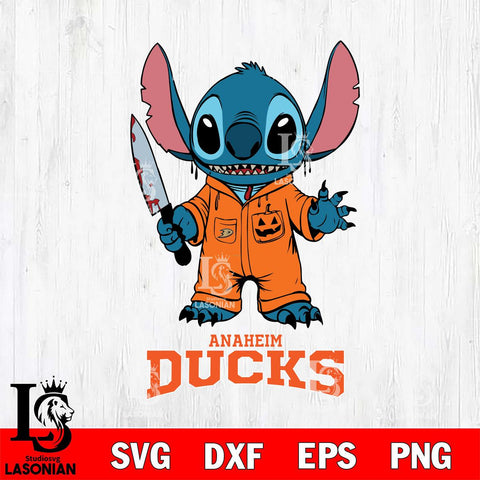 Anaheim Ducks Stitch Horror 2 Svg Eps Dxf Png File, NHL svg, Digital Download, Instant Download
