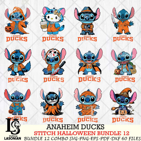 Anaheim Ducks Stitch Horror Bundle 12 SVG Svg Eps Dxf Png File,Bundle NHL svg, Digital Download, Instant Download