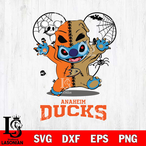 Anaheim Ducks Stitch Horror Halloween 2 Svg Eps Dxf Png File, Digital Download, Instant Download