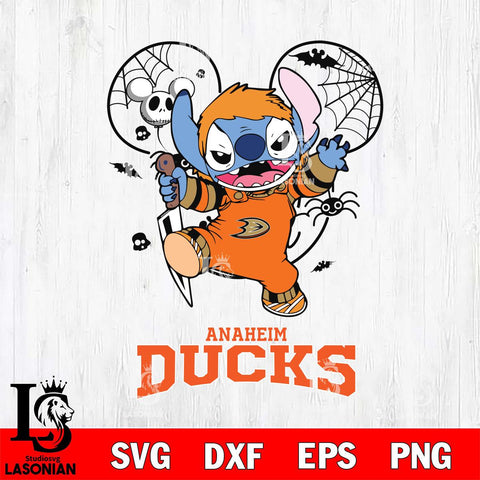 Anaheim Ducks Stitch Michael Halloween Svg Eps Dxf Png File, Digital Download, Instant Download