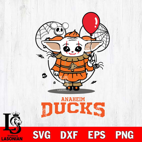 Anaheim Ducks Stitch Pennywise Halloween Svg Eps Dxf Png File, Digital Download, Instant Download
