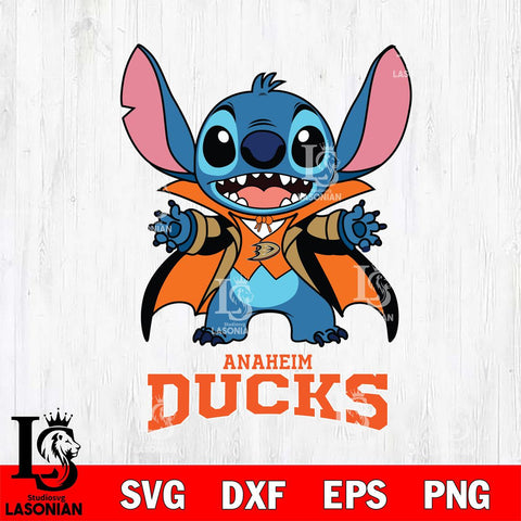 Anaheim Ducks Stitch Vampire halloween Svg Eps Dxf Png File, NHL svg, Digital Download, Instant Download