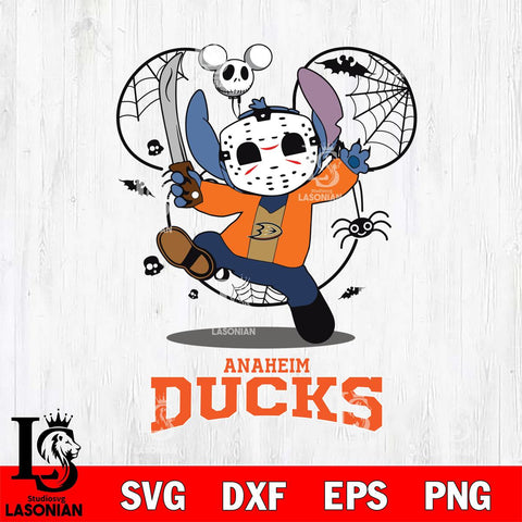 Anaheim Ducks Stitch jason voorhees Halloween Svg Eps Dxf Png File, Digital Download, Instant Download