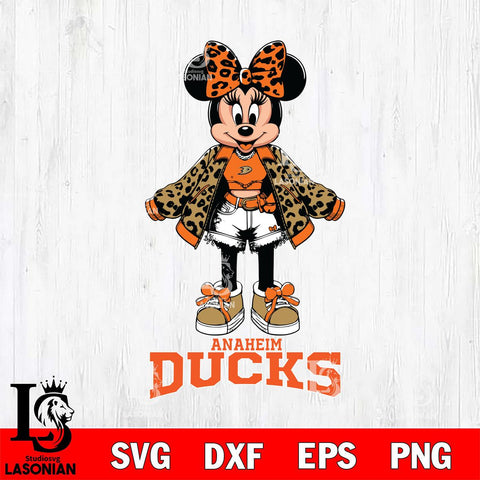 Anaheim Ducks Style Minnie Disney Svg Eps Dxf Png File, Digital Download, Instant Download