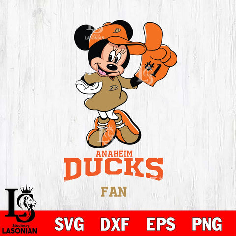 Anaheim Ducks #1 Fan Minnie Mouse Svg Eps Dxf Png File, Digital Download, Instant Download