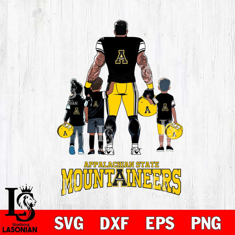 Appalachian State Mountaineers 4 Father and son Rugby SVG DXF EPS PNG FILE,NCAA SVG, Father day Digital Download,Instant Download, Silhouette