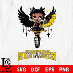 Appalachian State Mountaineers Anglel Black Fan Girl Betty Boop, Svg Eps Dxf Png File, Digital Download