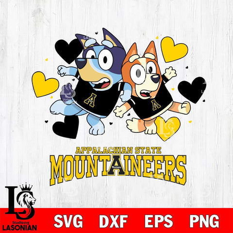 Appalachian State Mountaineers Bluey & Bingo 10 Svg Eps Dxf Png File, NCAA svg, Digital Download, Instant Download