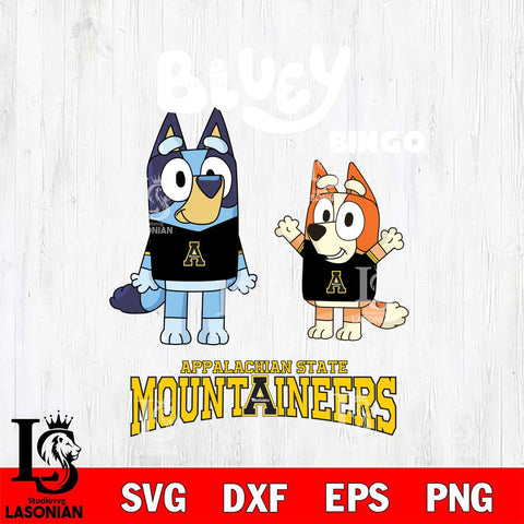 Appalachian State Mountaineers Bluey & Bingo 4 Svg Eps Dxf Png File, NCAA svg, Digital Download, Instant Download