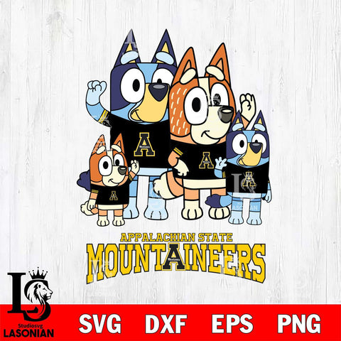 Appalachian State Mountaineers Bluey & Bingo 7 Svg Eps Dxf Png File, NCAA svg, Digital Download, Instant Download