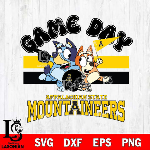 Appalachian State Mountaineers Bluey & Bingo 9 Svg Eps Dxf Png File, NCAA svg, Digital Download, Instant Download