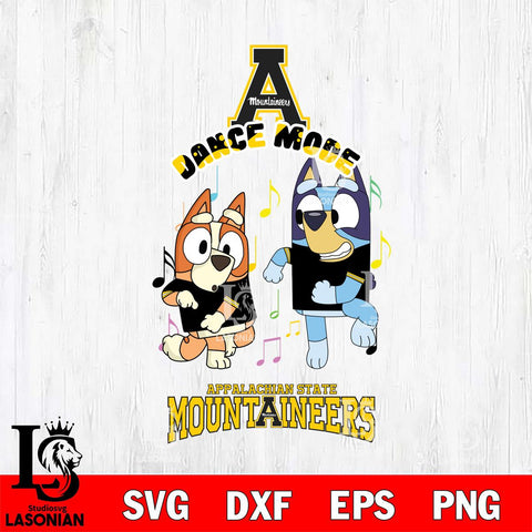 Appalachian State Mountaineers Bluey Bingo Dance Mode Svg Eps Dxf Png File, NCAA svg, Digital Download, Instant Download