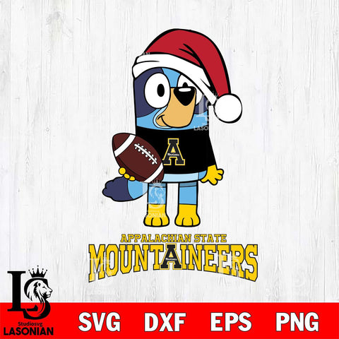 Appalachian State Mountaineers Bluey Christmas Svg Eps Dxf Png File, Digital Download