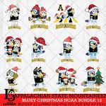 Appalachian State Mountaineers Bluey Christmas NCAA Bundle 12 Cricut File Cut Files , Bluey Cricut , Christmas Svg , Bluey svg , Digital Download, dxf eps png pdf file