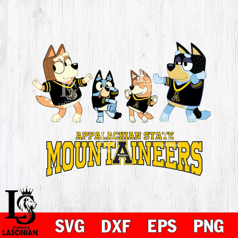 Appalachian State Mountaineers Bluey Dance Squats Svg Eps Dxf Png File, Digital Download, Instant Download