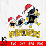 Appalachian State Mountaineers Bluey Family Christmas Svg Eps Dxf Png File, Digital Download