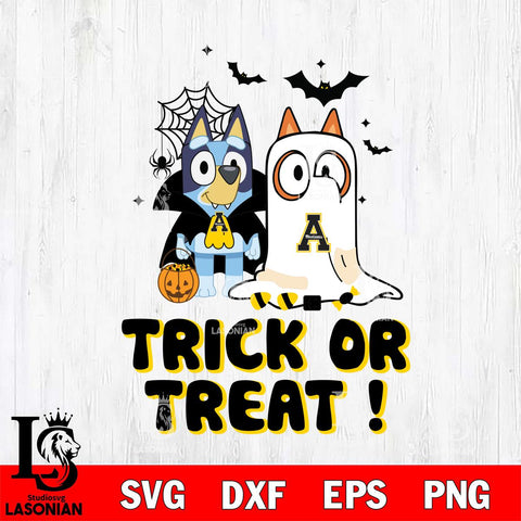Appalachian State Mountaineers Bluey Trick or Treat Halloween Svg Eps Dxf Png File, Digital Download, Instant Download