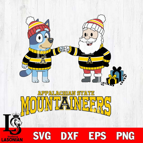 Appalachian State Mountaineers Bluey With Satan Christmas File Cut, NCAA SVG DXF EPS PNG FILE, Digital Download,Instant Download, Silhouette