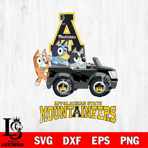 Appalachian State Mountaineers Bluey friends car Svg Eps Dxf Png File, NCAA svg, Digital Download, Instant Download
