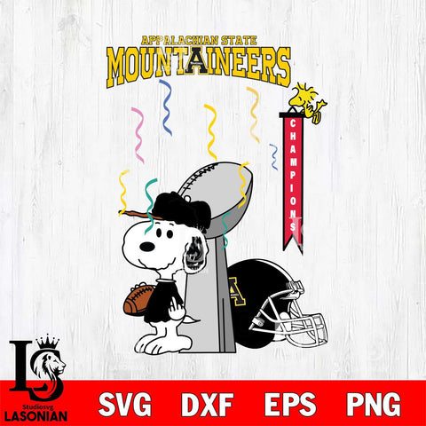 Appalachian State Mountaineers Charlie Brown and Snoopy Super Bowl Svg Eps Dxf Png File, NCAA svg , Digital Download , Instant Download, Cricut File