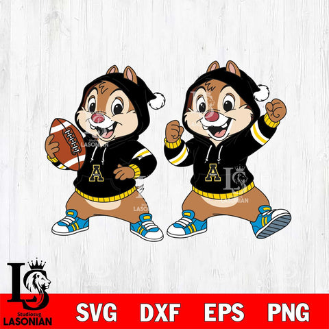Appalachian State Mountaineers Chip và Dale Football File Cut, NCAA SVG DXF EPS PNG FILE, Digital Download , Criucut , Silhouette