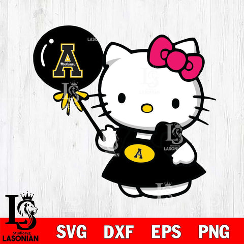 Appalachian State Mountaineers Cute Hello Kitty 2 Svg Eps Dxf Png File, Digital Download, Instant Download