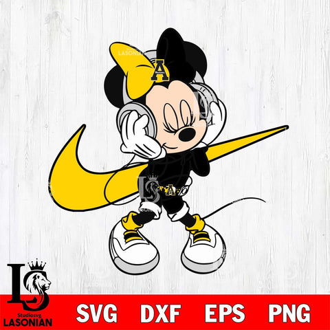 Appalachian State Mountaineers Cute Minnie Mouse Dancing Svg Eps Dxf Png File, NCAA svg, Digital Download, Instant Download