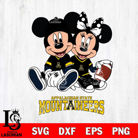 Appalachian State Mountaineers Disney Mickey And Minnie Football Svg Eps Dxf Png File, NCAA svg , Digital Download , Instant Download, Cricut File