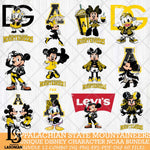 Appalachian State Mountaineers Disney character NCAA Bundle 12 Svg Eps Dxf Png File, Digital Download, Instant Download