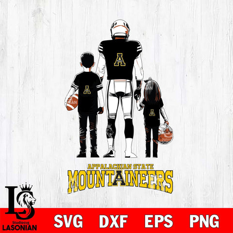 Appalachian State Mountaineers Father And Child Football SVG DXF EPS PNG FILE,NCAA SVG, Father day Digital Download,Instant Download, Silhouette