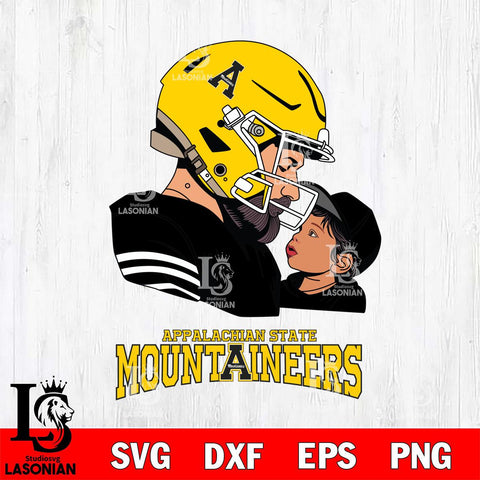 Appalachian State Mountaineers Father And Child Rugby SVG DXF EPS PNG FILE,NCAA SVG, Father day Digital Download,Instant Download, Silhouette