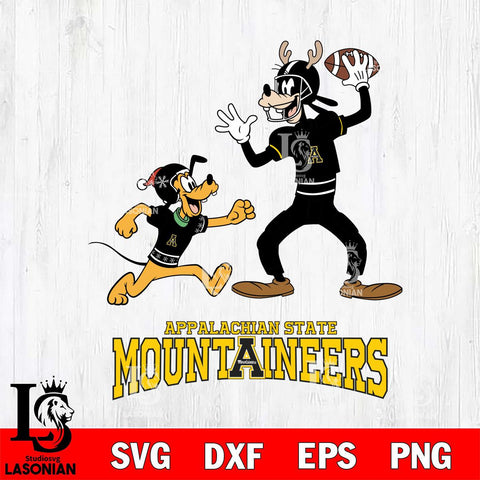Appalachian State Mountaineers Goofy & Pluto Football Cricut,Christmas SVG DXF EPS PNG FILE, NCAA Digital Download,Instant Download, Silhouette