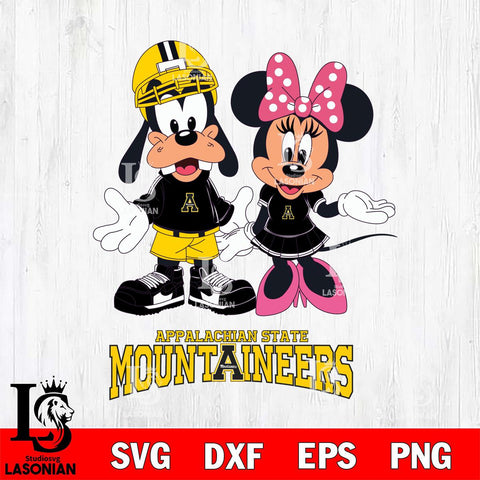 Appalachian State Mountaineers Goofy and Minnie mouse Football SVG DXF EPS PNG FILE,NCAA svg ,Football Digital Download,Instant Download, Silhouette