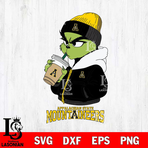 Appalachian State Mountaineers Grinch Bougie Sport Svg Eps Dxf Png File, Digital Download, Instant Download