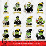 Appalachian State Mountaineers Grinch NCAA Bundle 12 SVG Eps Dxf Png File, Digital Download, Instant Download