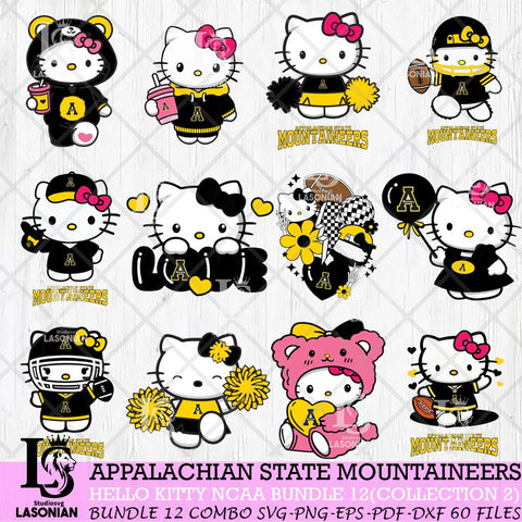 Appalachian State Mountaineers Hello Kitty Bundle 12 SVG Svg Eps Dxf Png File, Digital Download, Instant Download
