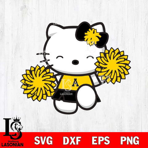 Appalachian State Mountaineers Hello Kitty Cheerleader Svg Eps Dxf Png File, Digital Download, Instant Download